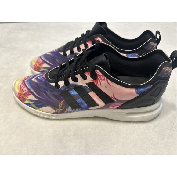 ADIDAS Running Shoes Women 10 ZX Flux Smooth Floral Multicolor Trainers Sneaker - Picture 4 of 9